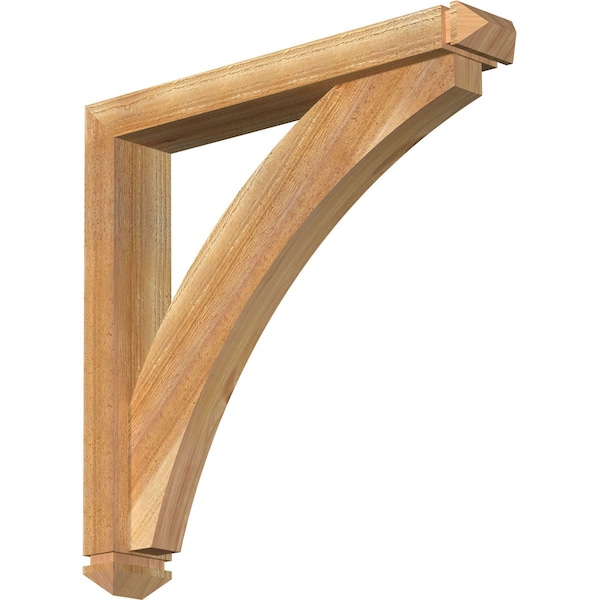 Ekena Millwork Thorton Arts and Crafts Rough Sawn Bracket w/ Offset Brace, Western Red Cedar, 4"W x 24"D x 24"H BKT0402X24X24THR03RWR - main